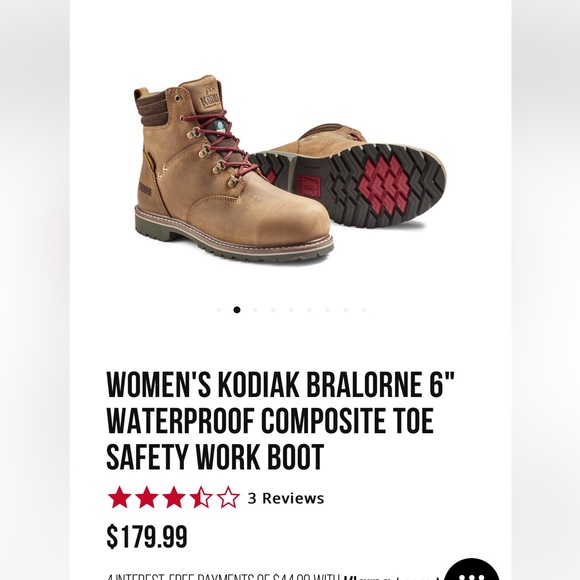 WOMEN'S KODIAK BRALORNE 6" WATERPROOF COMPOSITE TOE SAFETY WORK BOOT - Picture 5 of 5